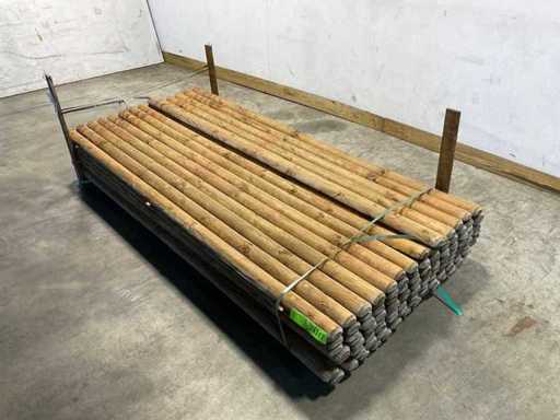 Poteaux en bois tendre semi-circulaire ø80 mm x 250 cm - couronné marron KDI (180x)