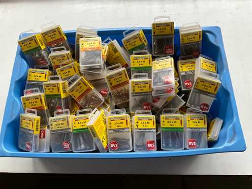 Rotadrill Verschiedene Schrauben Edelstahl, Messing und verzinkt (100x)