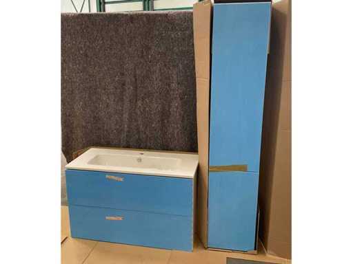 Burgbad - 100cm libre - Ensemble de meubles de salle de bain avec armoire à colonnes