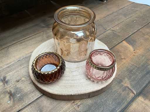 Theelichten en boomschijven