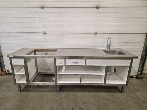 Werkbank - wastafel - buitenkeuken - 250 cm