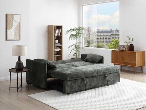 3-zits converteerbare bank in groene structuurstof