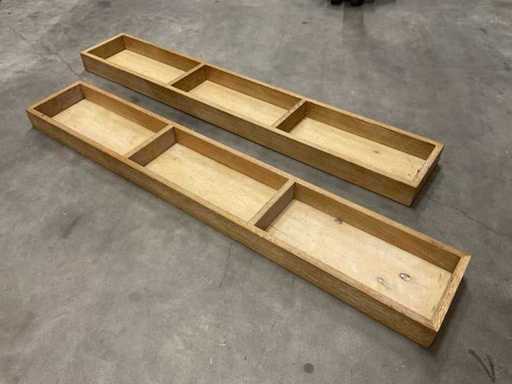 Houten buffetbak (2x)