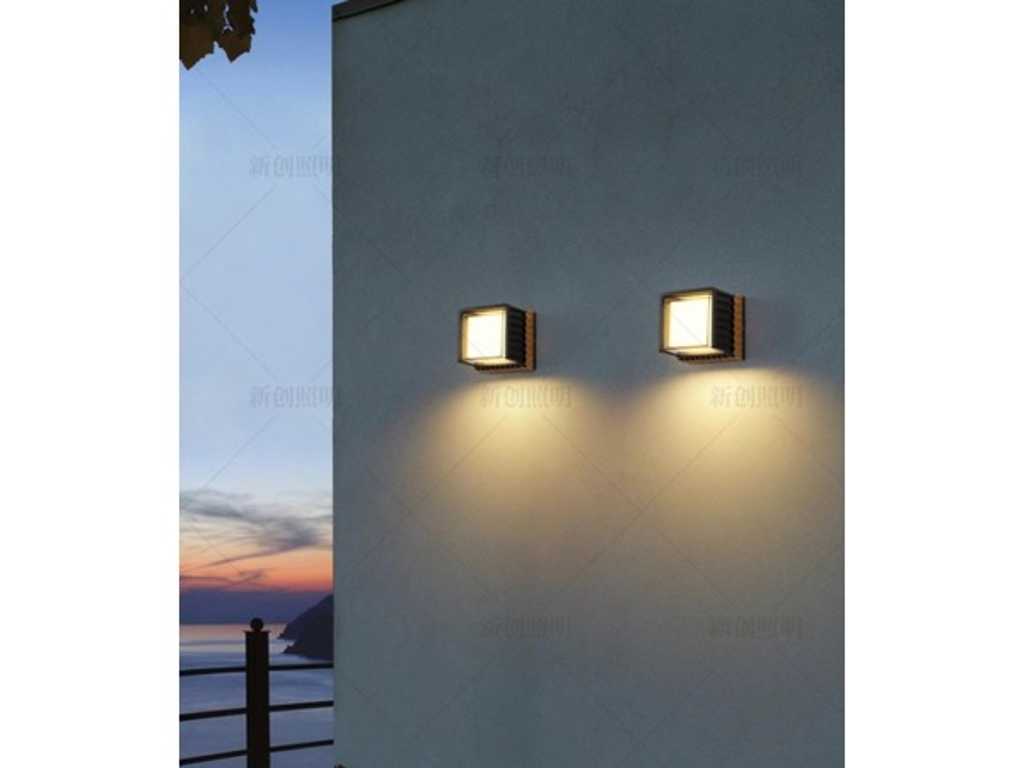x Cube IP65 7W LED Outdoor Wall Light (7110).