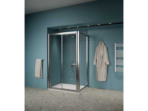 Gliss Design Box Doccia Doppio Scivolo Con Parete Cromo 100