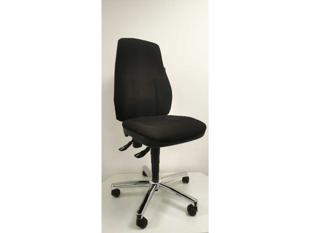 Ergnomische  comfortabele bureaustoel zwart - op wieltjes