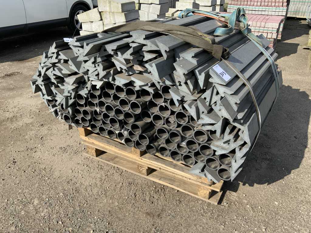 Pallet with plastic profiles and tubes