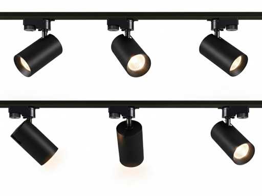 2 meter Railsysteem met 6 st railspot GU10 fitting met ring(1x)