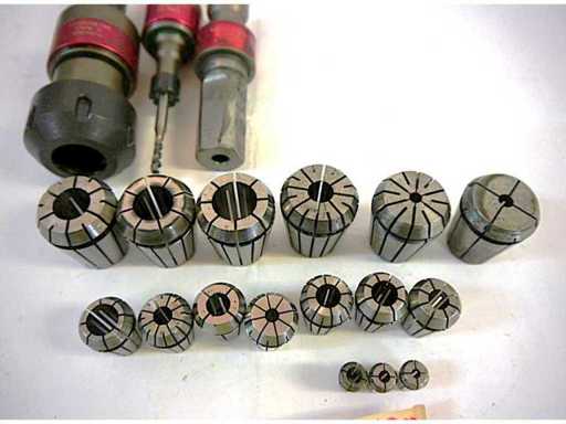 EMUGE - Porte-porte-collettes d’assortiment (4x) incluant 16x collettes ER, adapté