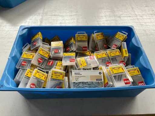 Rotadrill/Gamma Assorti diverse schroeven RVS, messing en verzinkt (100x)