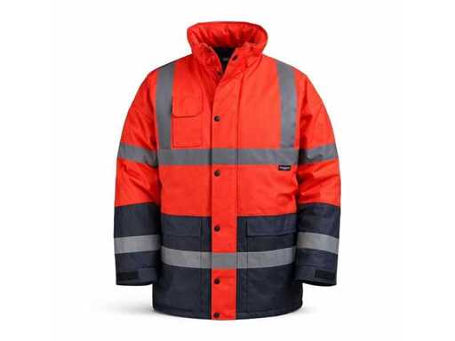 Vizwell - VWJK05 - Contrast parka hi vis orange maat M (6x)