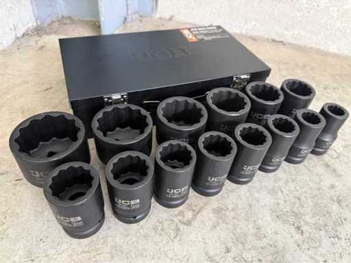 JCB 12-point impact socket set 22 - 60 mm