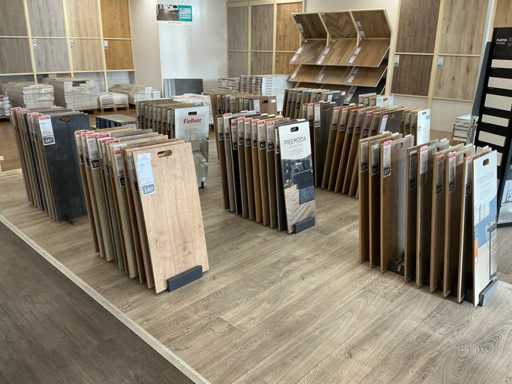 Partij vloer samples met houders