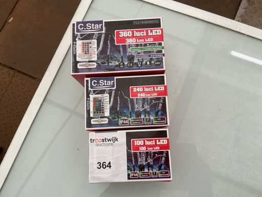 C.Star. Schutzart IP44. Innen- / Außenbereich, Weihnachts-LED-Beleuchtung. (3-fach)