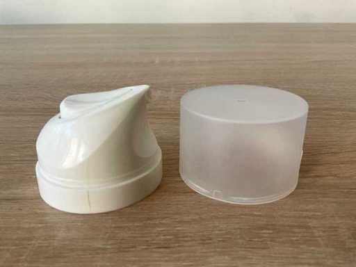 Dispenser 53mm ActuatorAmbWhi/Overcap MattWhite Tr Other packaging materials (179631x)
