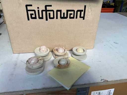 Fair Trade kaart/servet houder met bal natuursteen (31x)