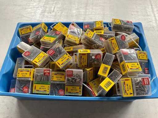 Rotadrill Verschiedene Schrauben aus Edelstahl, verzinkt und Messing in Blase (100x)