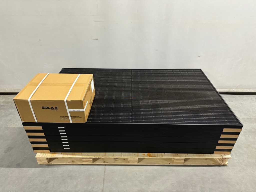 JA Solar - zestaw 10 paneli fotowoltaicznych w kolorze czarnym (370 wp) oraz 1 falownika Solax X1-3.0T-D(L) (1-fazowego)
