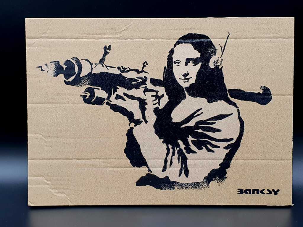 Banksy - Carton Dismaland : Mona Lisa Bazooka