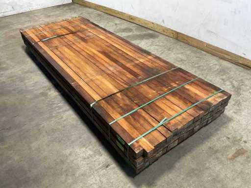 Poteau en bois dur pointu 300x6x6 cm (51x)