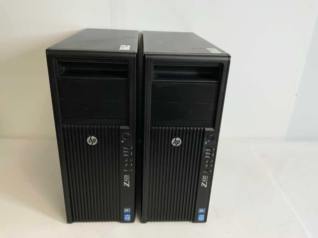 HP Z420, Xeon(R) CPU E5-1650 v2, 32 GB RAM, No HDD, NVIDIA Quadro K600 1 GB WorkStations (2x)