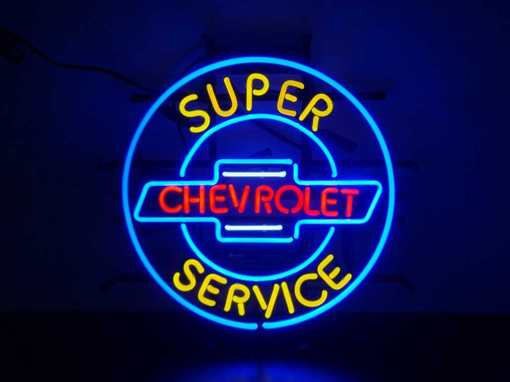 Chevrolet - NEON Sign (glas) - 40 cm x 40 cm