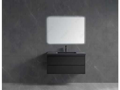 Mawialux set de meubles de salle de bain 100cm - noir mat