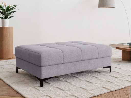 Getufte pouf - lichtgrijs fluweel