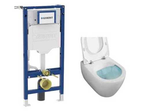 Geberit UP320 und Villeroy & Boch Subway 2.0 Wandschrank DirectFlush CeramicPlus 5614R0R1