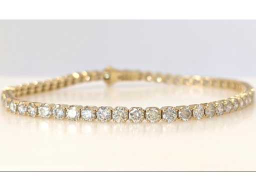 Bracciale tennis in oro 14 kt con diamante naturale 7.16 ct