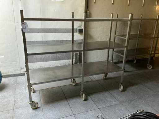 Carrello a scaffale in acciaio inossidabile