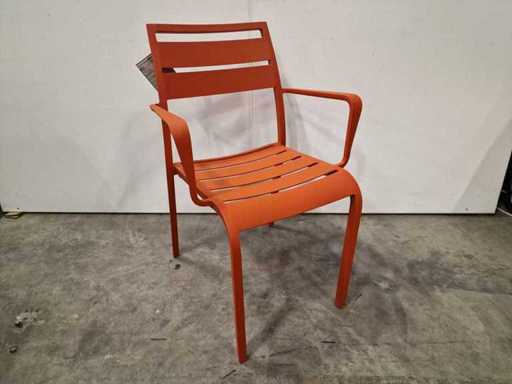 6 x Garden Prestige - Alu Stapelstoel Nice met Armleuning Paprika - Full Alu Paprika