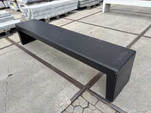 Zitbank beton - Zwart gecoat - 220 cm