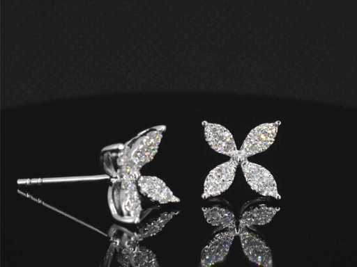 Weißgold-Diamantohrringe