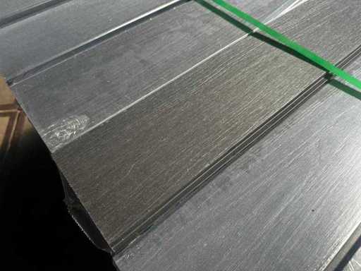 336x Composiet Schuttingplank Zwart / Antraciet - 182,5x15,4x2 cm - Houten tuinomheining