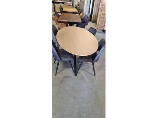 Table à manger : chaises ovales éco en chêne effilées 180x100x75 cm pattes d’araignée excl