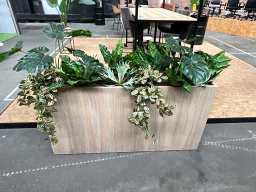 Blumenkasten mit künstlichen Blumen 160x44x83 cm