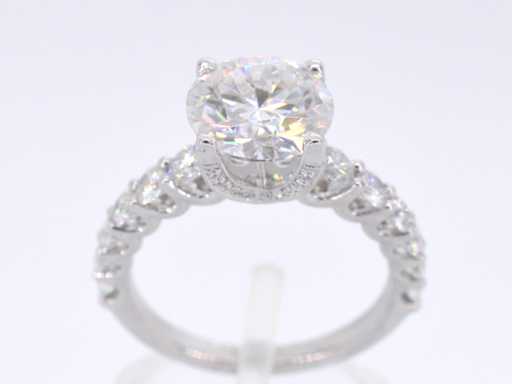 Bague en diamant en or blanc brillante 3,00 carats