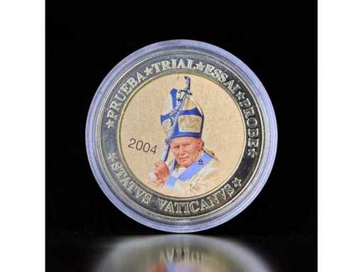 Papst Johannes Paul II Vatikan 10 Euro Specimen 2004 Gedenkmedaille 40 mm Gratis EU-Versand