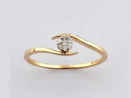 9 KT Yellow Gold Ring With Natural Diamond
