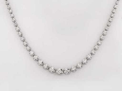 14 KT White gold Necklace With 3.07 Cts Lab Grown Diamond