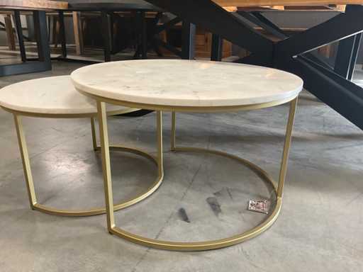 Ensemble de table basse en coton de 2