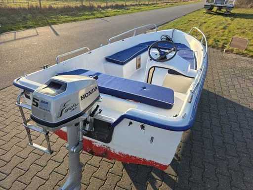 Frohen 435 – Konsolenboot und Fischerboot inklusiv. Honda 5 PS Viertakt-Außenbordermotor