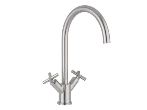 Kitchen mixer tap chrome with cross handle