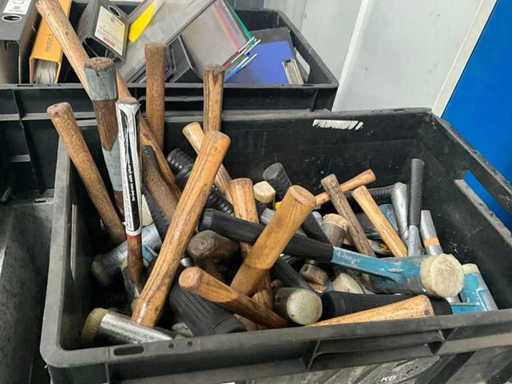 Large batch of various hammers