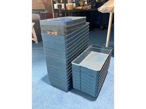 Bacs de tri de bacs de stockage bleus