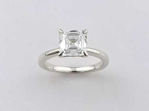 14 KT witgouden ring met 2,0 cts laboratoriumgekweekte diamant