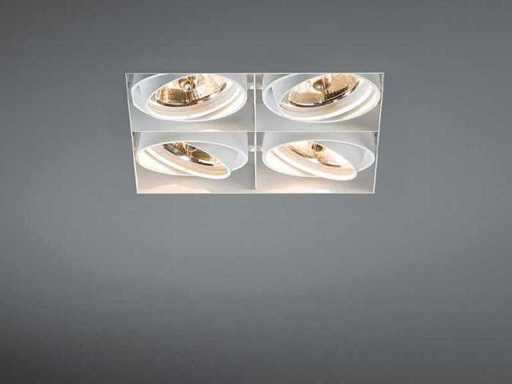 Ledsc4 Quad grid in trimless armatuur wit