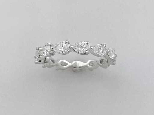 Perengeslepen Diamant Eeuwigheidsband 2,0 CTS Ring Geïnspireerd Door Taylor Swift