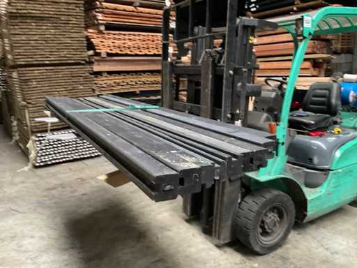 Grenen paal geschaafd/gezwart - 270x8,8x8,8 cm (10x)